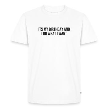 Reine de l’anniversaire | T-shirt drôle d’anniversaire - T-shirt Premium bio Homme - blanc - Devant - Nico (187cm)