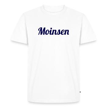 Moinsen! – The original for real Northern Lights - Men's Premium Organic T-Shirt - white - Front - Nico (187cm)