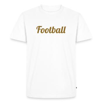 Design Football Or : L'Élégance du Meneur de Jeu - T-shirt Premium bio Homme - blanc - Devant - Nico (187cm)