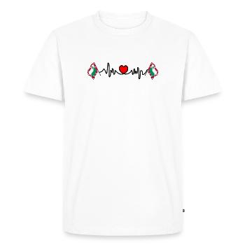 Meppel Day Heartbeat – Conception du drapeau de la ville - T-shirt Premium bio Homme - blanc - Devant - Nico (187cm)