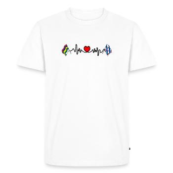 Battement de cœur de Terschelling & Friesland - T-shirt Premium bio Homme - blanc - Devant - Nico (187cm)