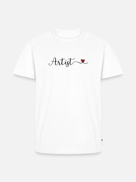Künstler mit Herz - Männer Premium Bio T-Shirt - Weiß
