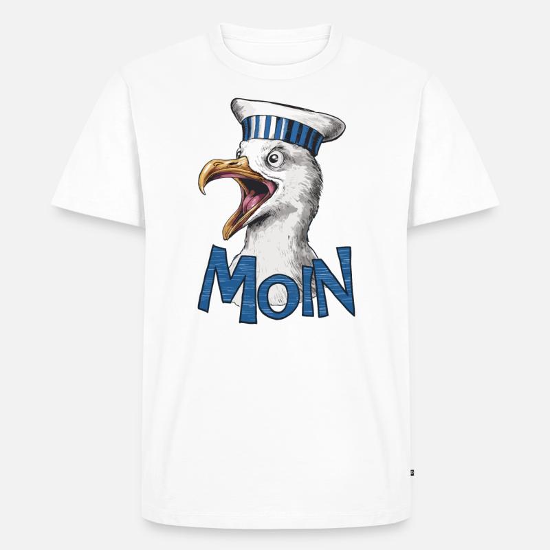 Moin Möwe - Männer Premium Bio T-Shirt - Weiß