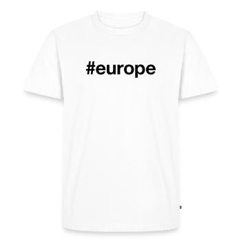EUROPA Europe Hashtag - T-shirt Premium bio Homme - blanc - Devant - Nico (187cm)