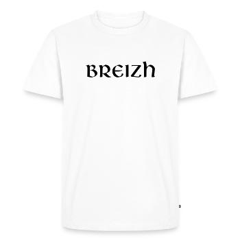 Breizh - T-shirt Premium bio Homme - blanc - Devant - Nico (187cm)