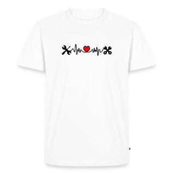 Tools with heart cardiogram - Men's Premium Organic T-Shirt - white - Front - Nico (187cm)