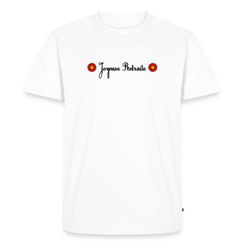 RETRAITE. BONNE RETRAITE. JOYEUSE RETRAITE - T-shirt Premium bio Homme - blanc - Devant - Nico (187cm)