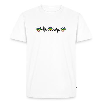 Homo heartbeat cardio - T-shirt Premium bio Homme - blanc - Devant - Nico (187cm)