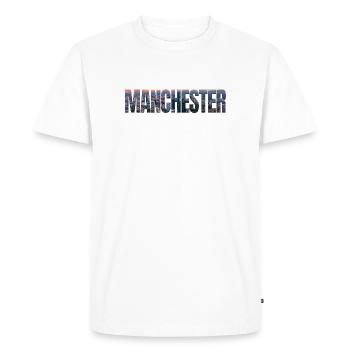Manchester Skyline - Men's Premium Organic T-Shirt - white - Front - Nico (187cm)