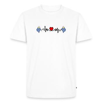Cardio de fréquence cardiaque pour Uruguay - T-shirt Premium bio Homme - blanc - Devant - Nico (187cm)