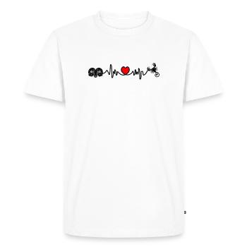 Fréquence cardiaque cardio Bélier Scorpion - T-shirt Premium bio Homme - blanc - Devant - Nico (187cm)