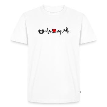 Fréquence cardiaque cardio Gémeaux Scorpion - T-shirt Premium bio Homme - blanc - Devant - Nico (187cm)