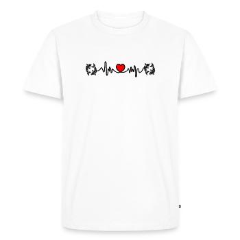 Fréquence cardiaque Cardio Pêche Pêche - T-shirt Premium bio Homme - blanc - Devant - Nico (187cm)