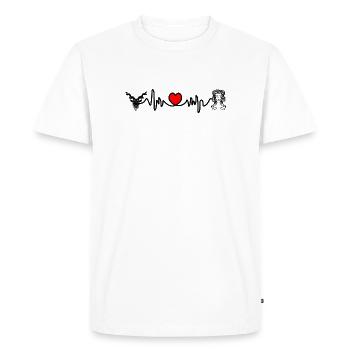 Fréquence cardiaque cardio Capricorne Vierge - T-shirt Premium bio Homme - blanc - Devant - Nico (187cm)