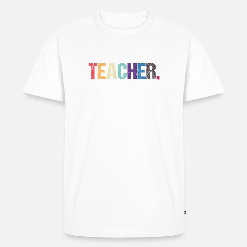 Conception colorée de TEACHER - T-shirt Premium bio Homme - blanc