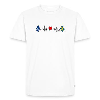 Fréquence cardiaque de Halland et de la Suède - T-shirt Premium bio Homme - blanc - Devant - Nico (187cm)