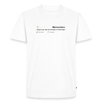 People Review - Design Ok mais plein de bugs ! - T-shirt Premium bio Homme - blanc - Devant - Nico (187cm)
