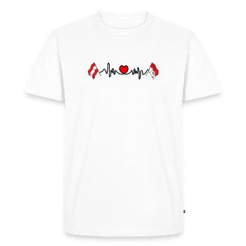 Wien Flags with Heartbeat - Men's Premium Organic T-Shirt - white - Front - Nico (187cm)