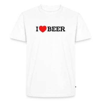 J’adore la bière (les couleurs peuvent être changées) - T-shirt Premium bio Homme - blanc - Devant - Nico (187cm)