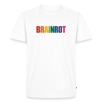 Brainrot - Mèmes drôles d’argot de la génération alpha - T-shirt Premium bio Homme - blanc - Devant - Nico (187cm)