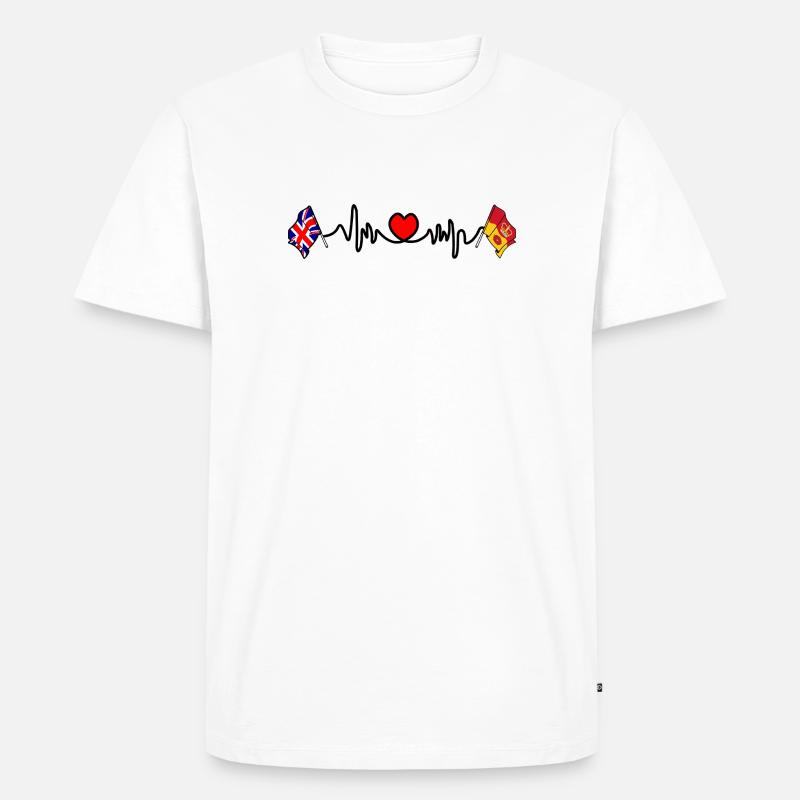 Herzfrequenz Hampshire & Großbritannien - Männer Premium Bio T-Shirt - Weiß