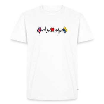 Fréquence cardiaque du Durham et du Royaume-Uni - T-shirt Premium bio Homme - blanc - Devant - Nico (187cm)
