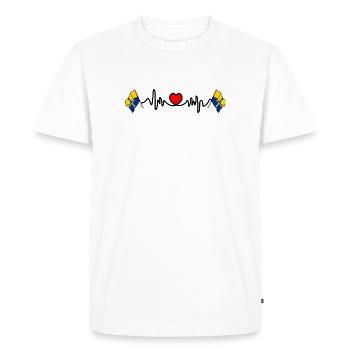 Durham Flag with Heartbeat - Men's Premium Organic T-Shirt - white - Front - Nico (187cm)