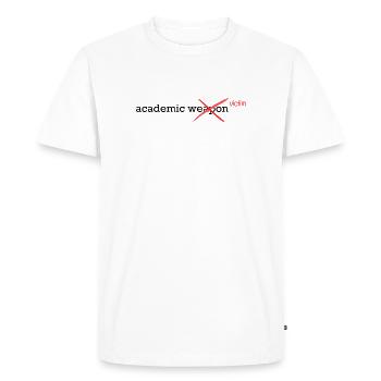 academic victim :(( - Men's Premium Organic T-Shirt - white - Front - Nico (187cm)