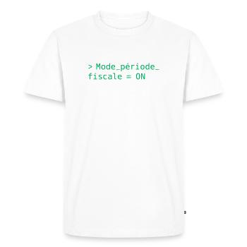 Période fiscale : chargement lent, café rapide - T-shirt Premium bio Homme - blanc - Devant - Nico (187cm)