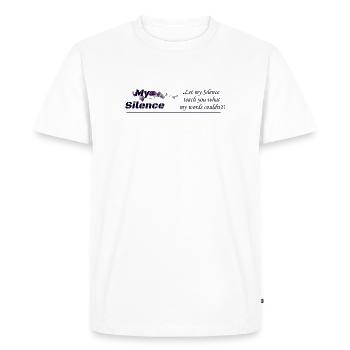 My Silence, design vestimentaire - T-shirt Premium bio Homme - blanc - Devant - Nico (187cm)