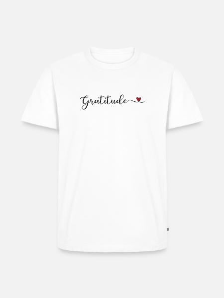 Dankbarkeit niedliches Design mit Herz - Männer Premium Bio T-Shirt - Weiß