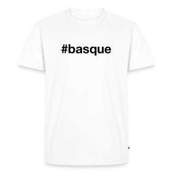 Pays Basque Basque Hashtag - T-shirt Premium bio Homme - blanc - Devant - Nico (187cm)