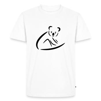 Koala avec des yeux brillants sur une branche - T-shirt Premium bio Homme - blanc - Devant - Nico (187cm)
