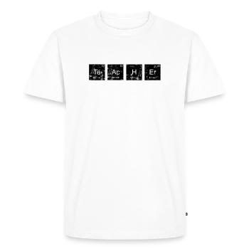 Tableau périodique des enseignants - Funny Teacher Design - T-shirt Premium bio Homme - blanc - Devant - Nico (187cm)