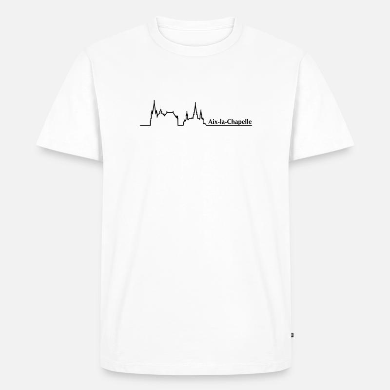 Aachen Skyline - Männer Premium Bio T-Shirt - Weiß