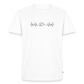 agiter la poignée de main de la paix - T-shirt Premium bio Homme - blanc - Devant - Nico (187cm)