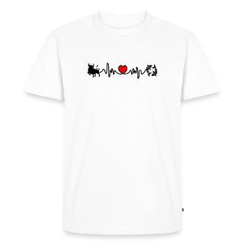 Fréquence cardiaque cardio Taureau Poissons - T-shirt Premium bio Homme - blanc - Devant - Nico (187cm)