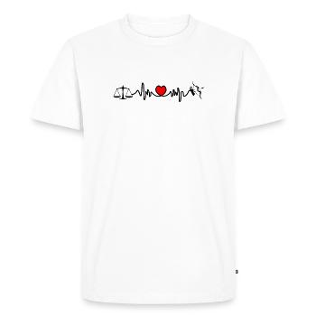 Fréquence cardiaque cardio Balance Sagittaire - T-shirt Premium bio Homme - blanc - Devant - Nico (187cm)