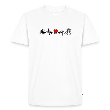 Fréquence cardiaque cardio Cancer Vierge - T-shirt Premium bio Homme - blanc - Devant - Nico (187cm)