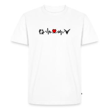Fréquence cardiaque cardio Poissons Capricorne - T-shirt Premium bio Homme - blanc - Devant - Nico (187cm)
