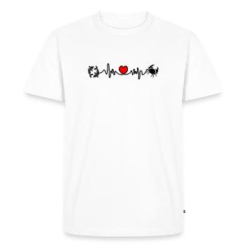 Fréquence cardiaque cardio Poissons Cancer - T-shirt Premium bio Homme - blanc - Devant - Nico (187cm)