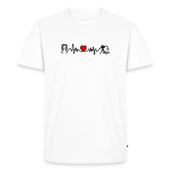 Fréquence cardiaque cardio Vierge Verseau - T-shirt Premium bio Homme - blanc - Devant - Nico (187cm)
