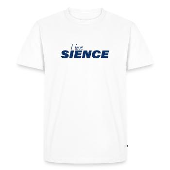 I LOVE SCIENCE - Men's Premium Organic T-Shirt - white - Front - Nico (187cm)