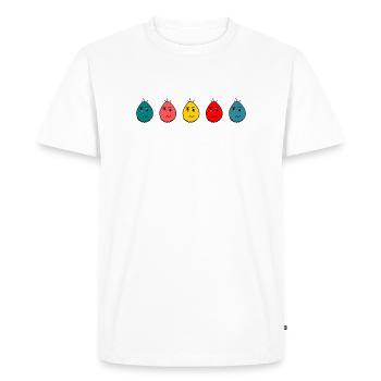anniversaire. anniversaire décennie. humour. drôle - T-shirt Premium bio Homme - blanc - Devant - Nico (187cm)
