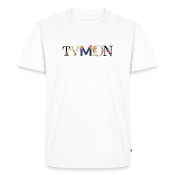 TYMON name adorned with flowers - Men's Premium Organic T-Shirt - white - Front - Nico (187cm)