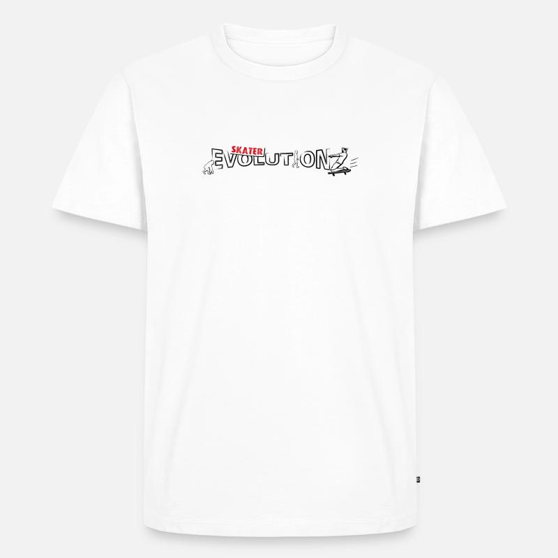 Skateboarder Design | Skate-Evolution - Männer Premium Bio T-Shirt - Weiß