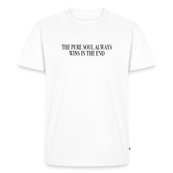 The Soul Wins - Slogan Shirts Motivation - Men's Premium Organic T-Shirt - white - Front - Nico (187cm)