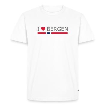 I love Bergen - Norway - Norge - Norwegen - Men's Premium Organic T-Shirt - white - Front - Nico (187cm)