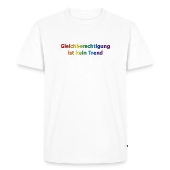 L’égalité n’est pas un arc-en-ciel de tendance - T-shirt Premium bio Homme - blanc - Devant - Nico (187cm)