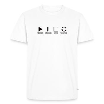 Mindfulness, Moments, Memories, Happiness - Men's Premium Organic T-Shirt - white - Front - Nico (187cm)